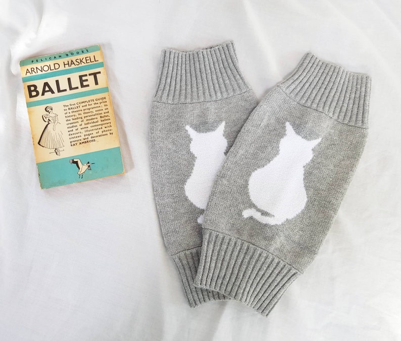 Gift for dancer Ankle 80s style womens legwarmers Leg warmers for ballet and dance Gift for cat lover