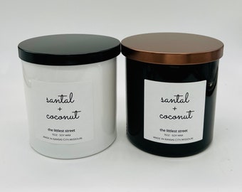 santal & coconut |  soy wax candle, coconut milk, cedar, sandalwood, amyris, orange, patchouli