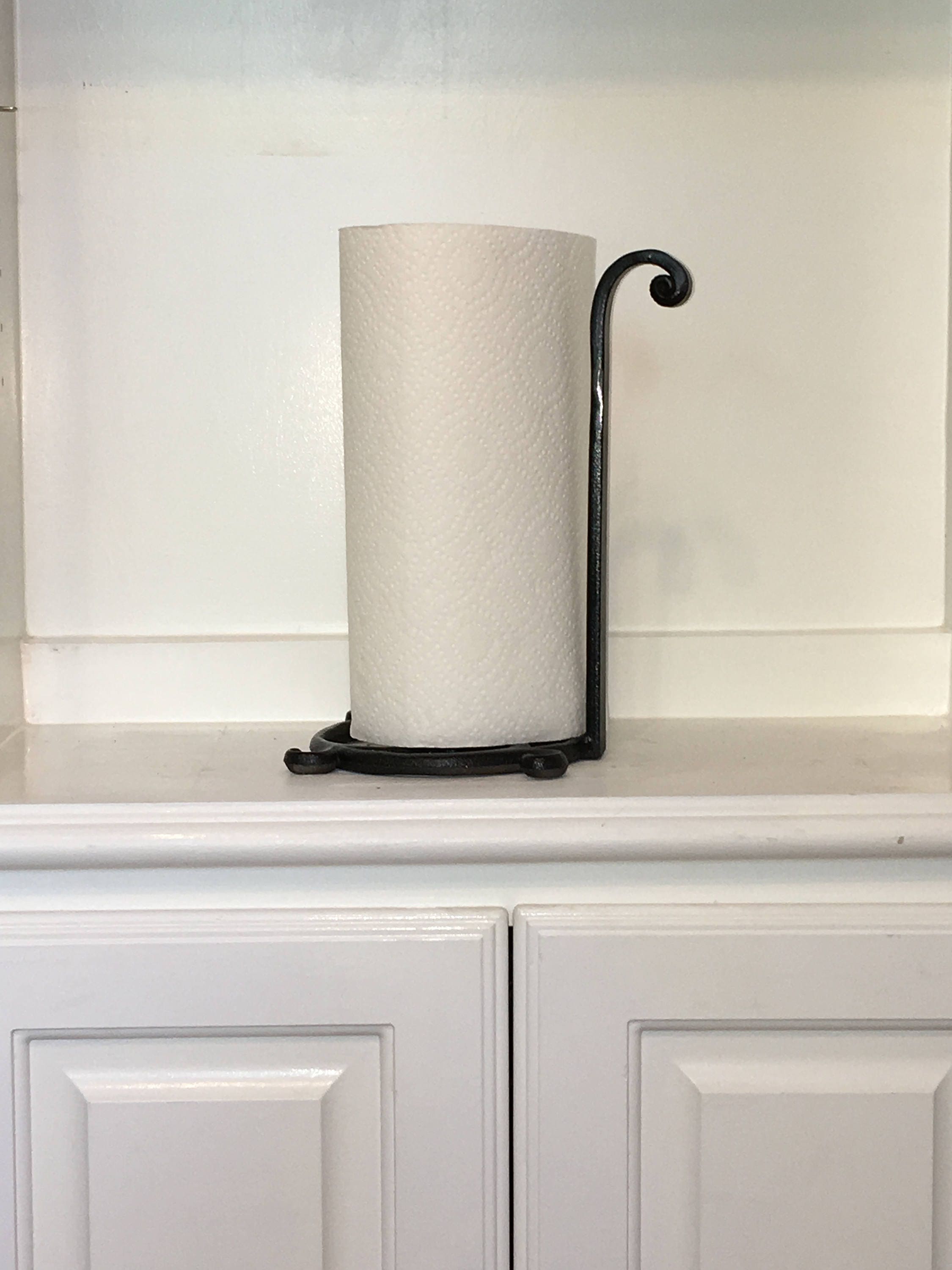 Cast and Wrought Iron Paper Towel Holder Black Etsy