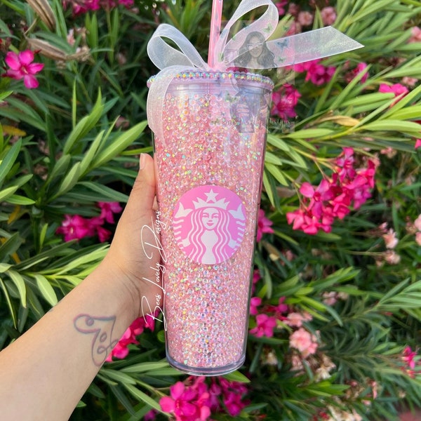 Pink Rhinestone Tumbler - Etsy
