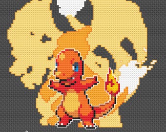 Charmander Evolution - Digital Cross Stitch Pattern