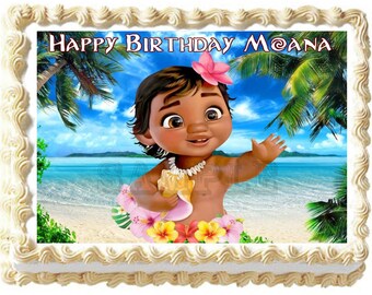 Baby Moana Party Edible Cake Topper Image Baby Moana Party Edible Cake Topper Image