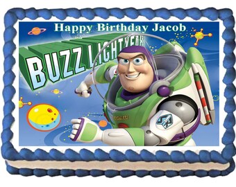 RARE Toy Story 3 Buzz Lightyear Disney Pixar Birthday Party Flat Cake Candle