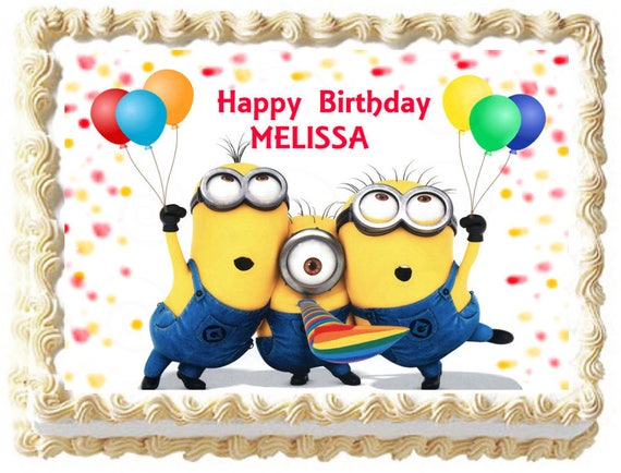 Minions Party Image Edible Cake Topper Decoration