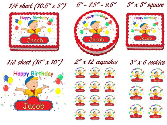 Caillou Edible Cake Topper Image Party Decoration Etsy