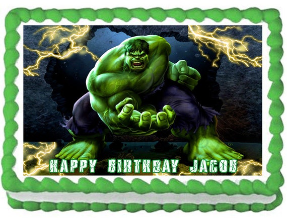Incredible Hulk Image Edible Cake Topper Party Decoration Etsy