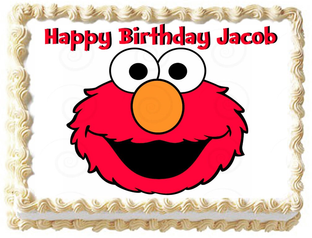 ELMO FACE Image Edible Cake Topper Party Decoration