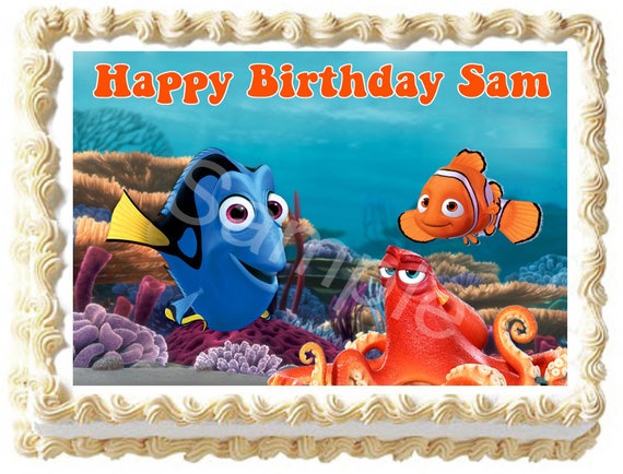 Finding Nemo Edible Cake Topper Frosting 1//4 Sheet Birthday Party