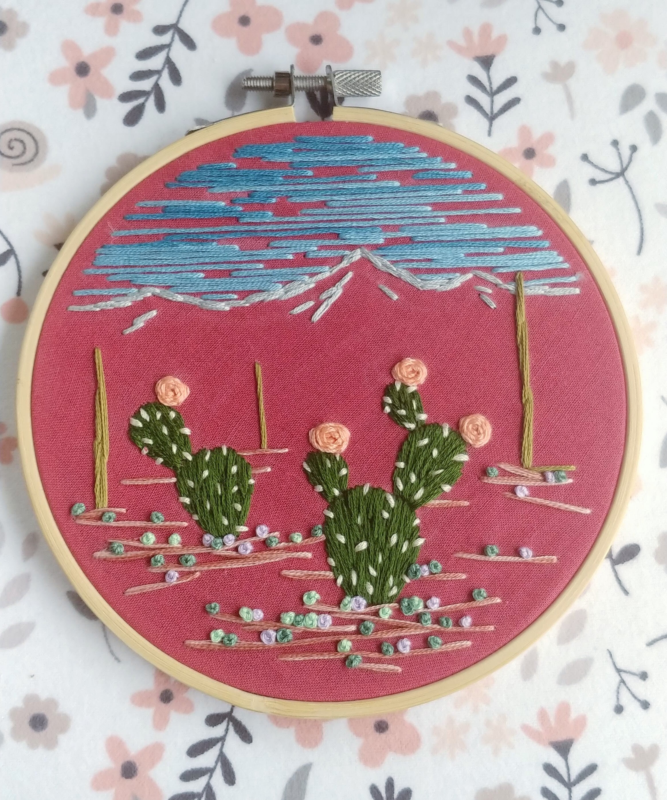5in. Desert Landscape Embroidery Art Etsy