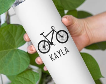 Personalized Bike Tumbler: Stainless Steel Cyclist Gift