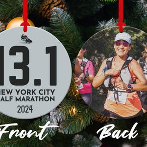 Marathon Runner Ornament, Personalized Running Ornament, Half Marathon Ornament, Marathon Ornament, Half Marathon Gift, Marathon Photo Gift