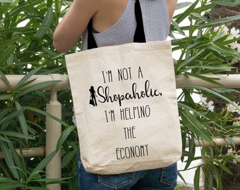 Funny Tote Bag, Grocery Bag, Tote Bag, Im Not a Shopaholic, Groceries Bag, Tote Bags, Reusable Bag, Shopping Bag, Polyester Tote Bag, Bag