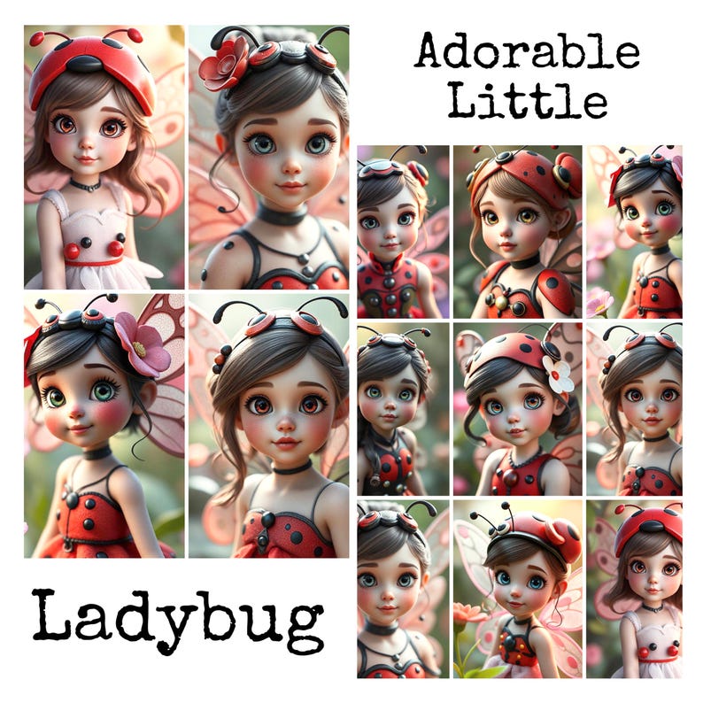 Adorable Little Ladybug ATC and Large Journaling Cards, Printable ...