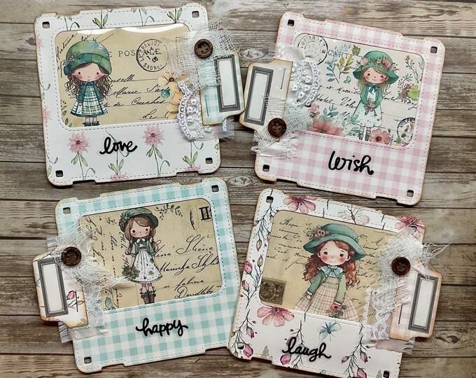 Cottage Girl Specimen Cards for Junk Journaling, Happy Mail