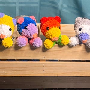 Possum plush, pride plush, crochet possum, opossum, possum crochet, trans pride, pride month, pride crochet plush, crochet pride plush, gay,