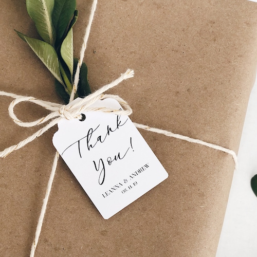 16 Custom Thank You Favor Tags// Name Tag// Wedding Tag// Etsy