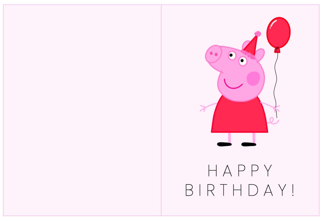 Peppa the Pig Birthday Card Different Versions - Etsy