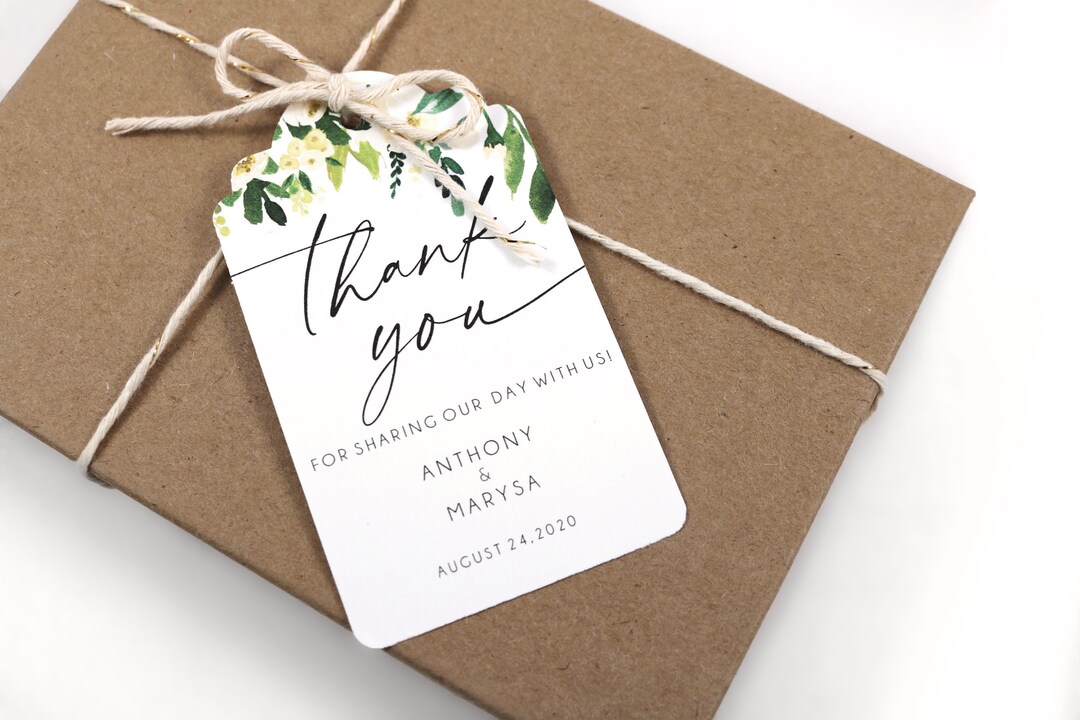 9 Custom Thank You Wedding Favor Tags// Name Tag// Wedding Tag// Guest