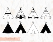 Teepee, tent, tribal, SVG (layered), PNG, DXF, Pdf,Eps for cricut, silhouette studio, vinyl decal, cut file,t shirt design, stencil template