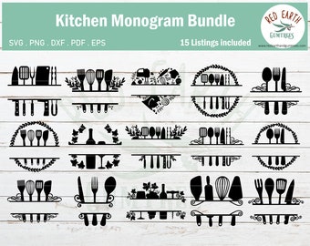 Kitchen Monogram Svg Etsy