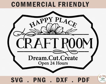 Craftroom sign making decal,craft room frame decal svg,craft room open 24 hours svg,craft room sign making svg,cricut,SVG,PNG,commercial use