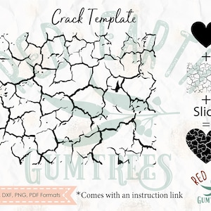 Crea tu propio objeto agrietado en el espacio de diseño de Cricut con instrucciones, plantilla de grietas SVG, plantilla de patrón agrietado, plantilla de plantilla, grietas SVG