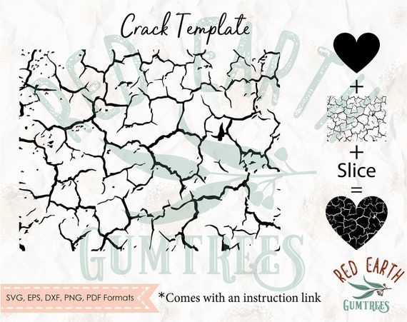 Make your own Cracked object in Cricut design space with instructions,crack template svg,cracked pattern template,stencil template,crack svg