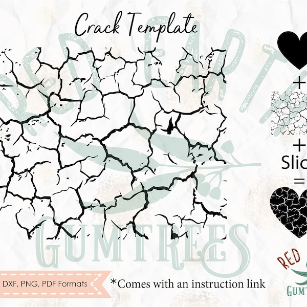 Make your own Cracked object in Cricut design space with instructions,crack template svg,cracked pattern template,stencil template,crack svg