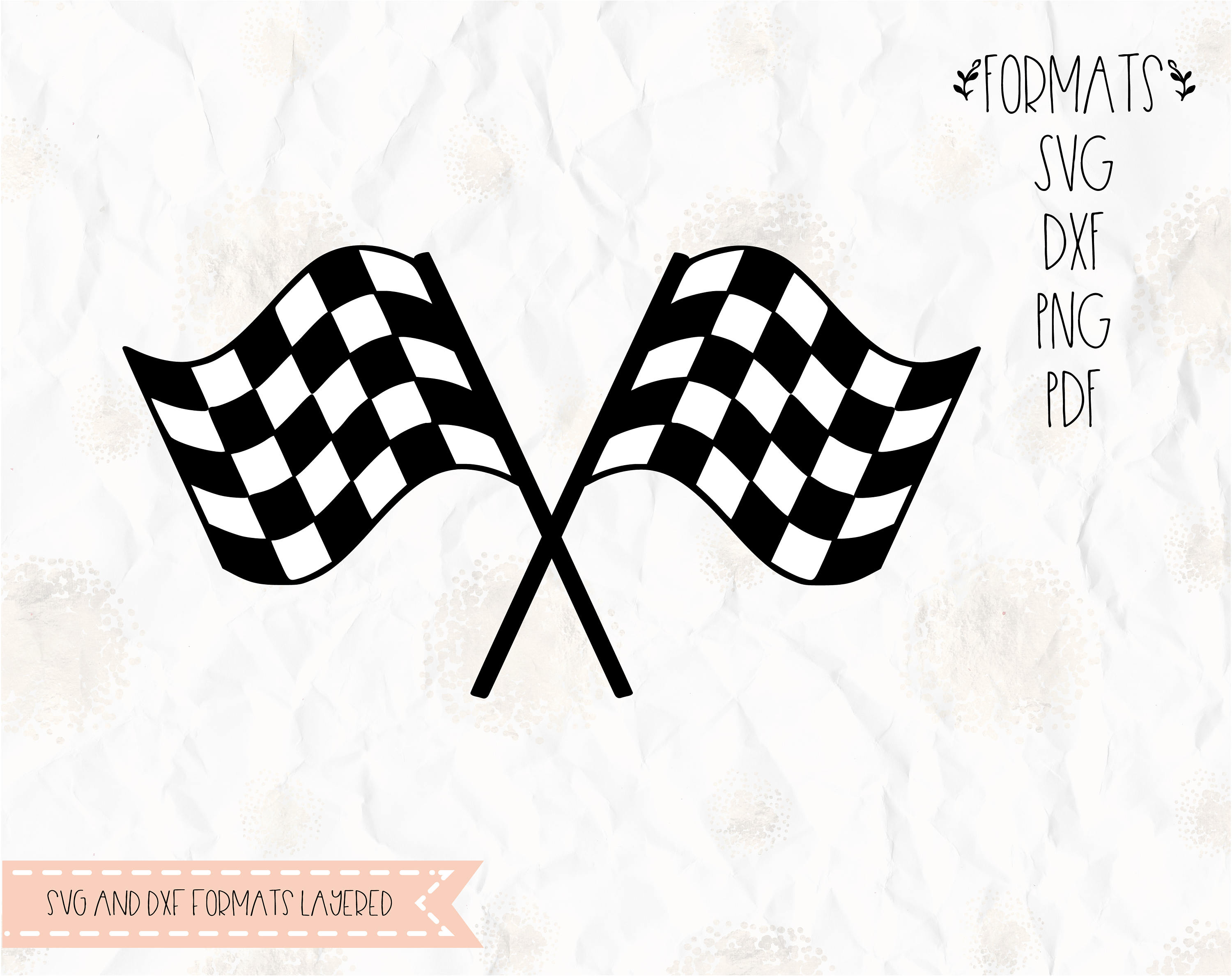 Racing flag, race flag, SVG (layered), PNG, DXF format cricut, silhou…