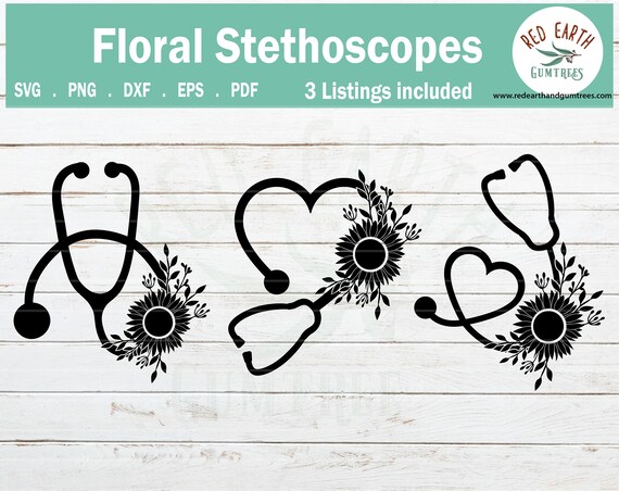 Download Sunflower Floral stethoscope svg bundle flower stethoscope ...