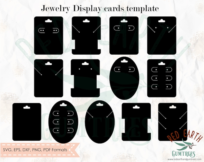 Jewelry card holder templates,earrings card holder template,jewelry template card,jewellery card SVG,PNG, DXF,Pdf cricut, silhouette studio image 1
