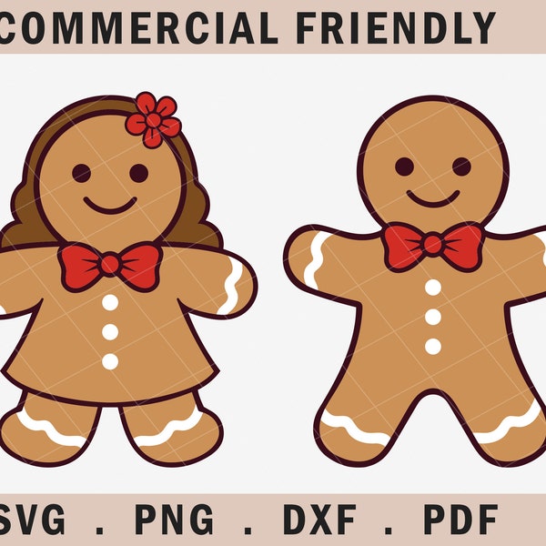 Christmas Gingerbread Man and woman bundle SVG Cut File for Cricut-Instant Download-Holiday svg-Gingerbread girl Clipart,gingerbread boy SVG