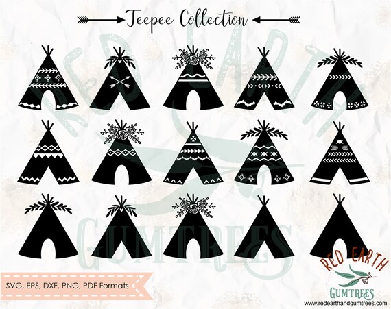 15 Boho Tribal Teepee Collection Patterned Teepee SVG PNG | Etsy Australia