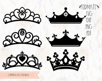 Tiara, Crown, princess, birthday SVG, PNG, DXF format cricut, silhouette studio, vinyl decal, t shirt design, scrapbooking, stencil template