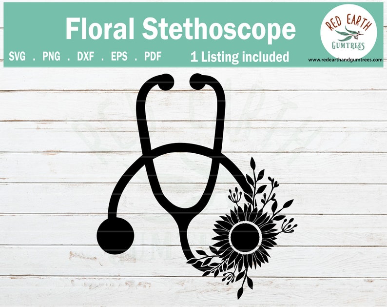 Download Sunflower Floral stethoscope svg flower stethoscope nurse ...