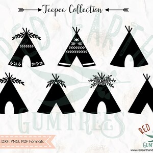 15 Boho Tribal Teepee Collection, Patterned Teepee SVG, PNG, Eps,dxf ...