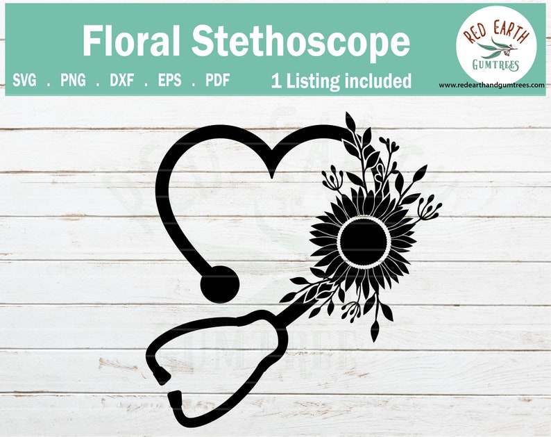 Download Sunflower Floral stethoscope svg flower stethoscope nurse ...