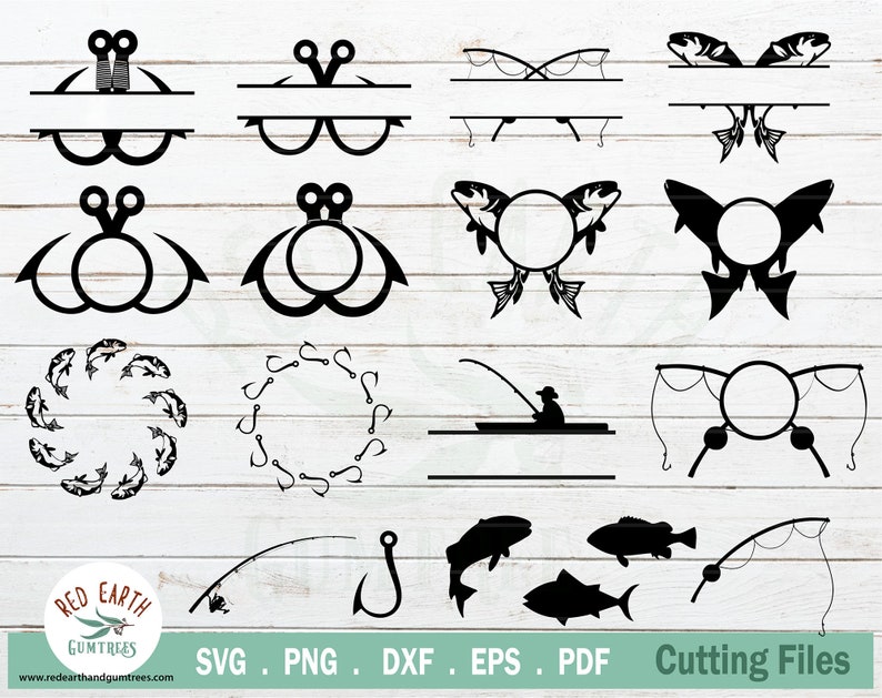 Download Fishing monogram frames bundle svg fishing reel bobber svg ...