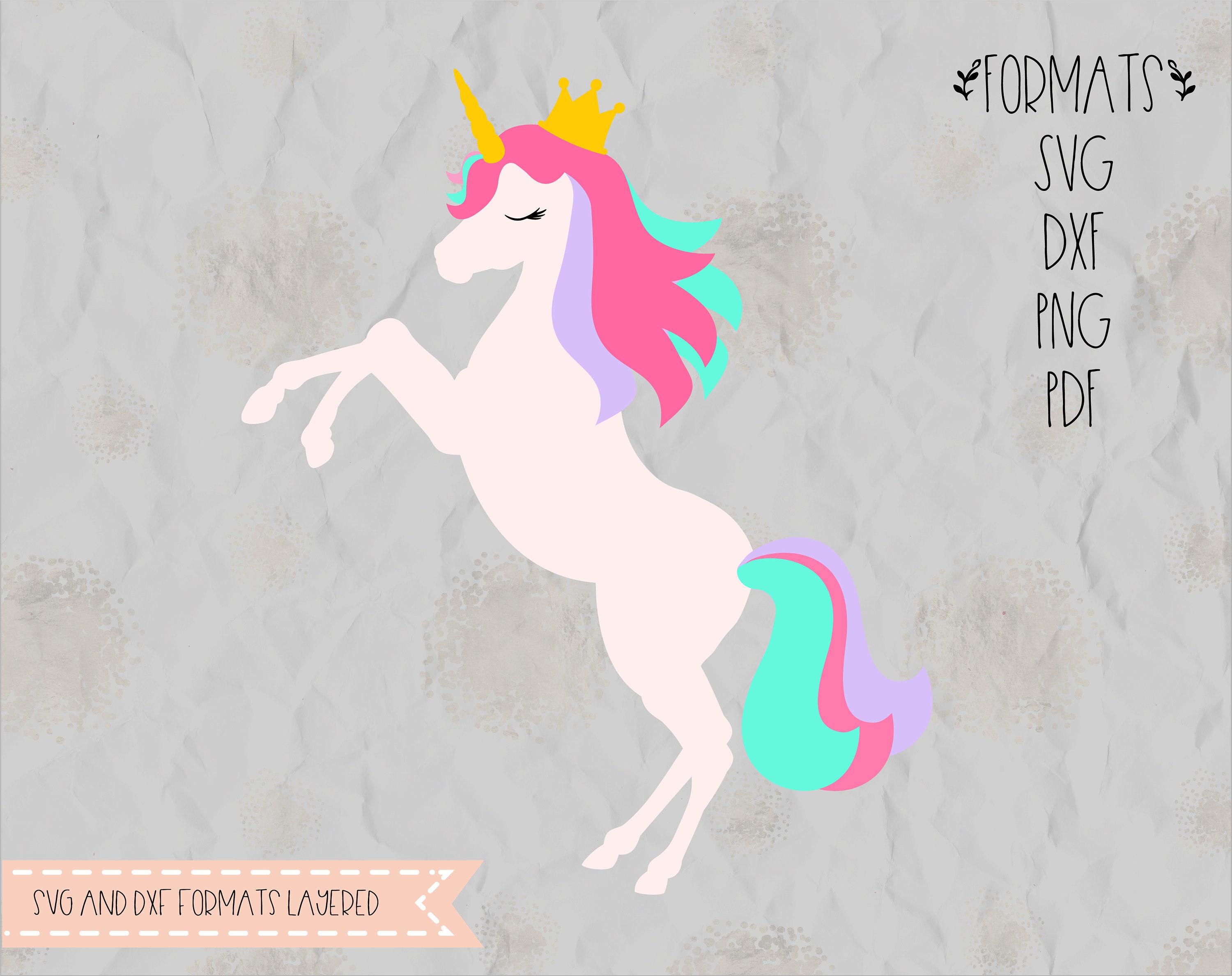 Unicorn crown lashes horn SVG layered PNG DXF Cricut | Etsy
