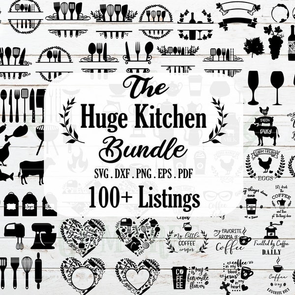 The Huge Kitchen bundle SVG,kitchen monogram frames bundle,baking bundle, bake monogram,coffee lover quotes,wine glass svg,farm house bundle