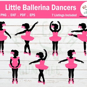 Kindballerinadansers bundelen SVG, PNG, DXF, Pdf, Eps voor de cricut, silhouette studio, gesneden bestand, snijmachine, vinylsticker, t-shirtontwerp