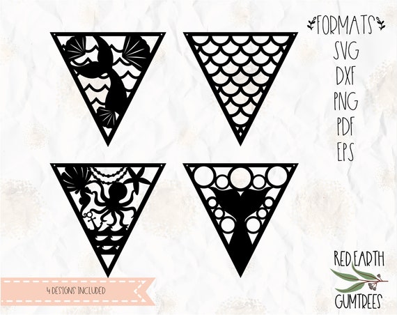 Download Mermaid Nautical Theme Bunting Banner Svg Png Eps Dxf Etsy