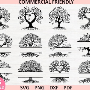 Family Tree SVG Bundle, Tree of Life Svg, Family Tree Split Monogram ...