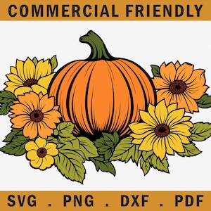 Thanksgiving pumpkin, fall pumpkin, Sunflower pumpkin SVG, PNG, DXF cricut,Farmhouse pumpkin svg,pumpkin sunflowers svg,floral pumpkin decal