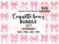Ribbon coquette Bow SVG Bundle, Ribbon SVG, Bow svg,Girlie pink Hair bow svg,coquette ribbon SVG, Hand Drawn Bow Clip Art, Bow Illustrations