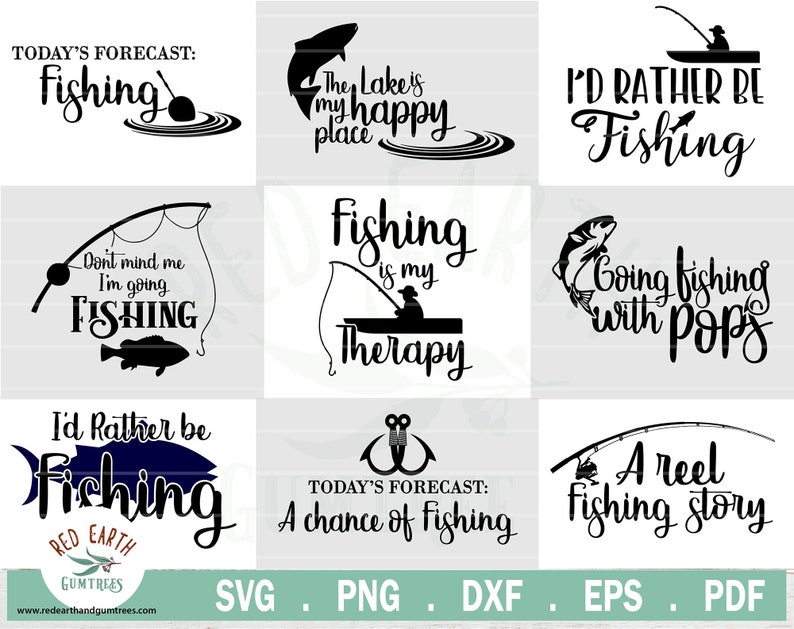 silhouette studio Fishing quotes bundle,fishing sayings,fish hook reel SVG Pdf cricut PNG Eps DXF vinyl decal,t shirt decal cut file