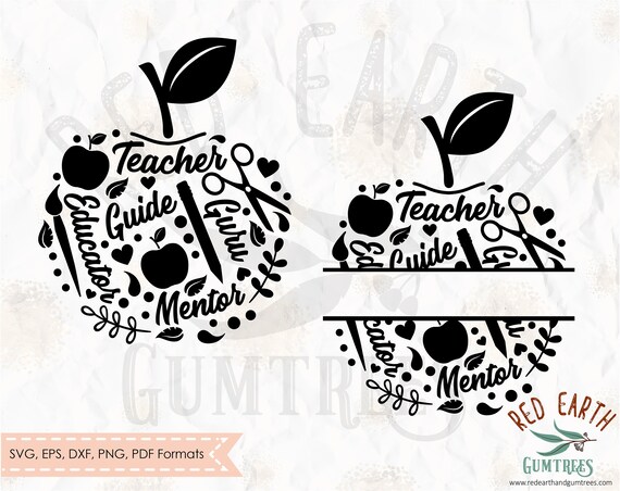 Download Back To School Split Monogram Apple Frame Teacher Split Etsy