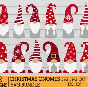 Weihnachts-Zwerge Bundle, Hygge-Zwerg, Skandinavien-Winter-Zwerg SVG, PNG, DXF, Eps, Pdf für Cricut, Scherenschnittdatei, Vinyl Aufkleber