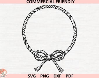 Marco de coqueta de moda SVG, marco de coqueta de cuerda de vaquera SVG PNG, marco de cuerda dibujado a mano SVG, marco de coqueta de lazo de cuerda de estilo occidental SVG, lazo de moda