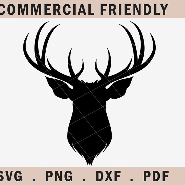 Deer SVG,buck head svg,deer head silhouette svg,deer head svg,deer clipart ,deer t shirt design,cricut deer svg,buck svg,instant download